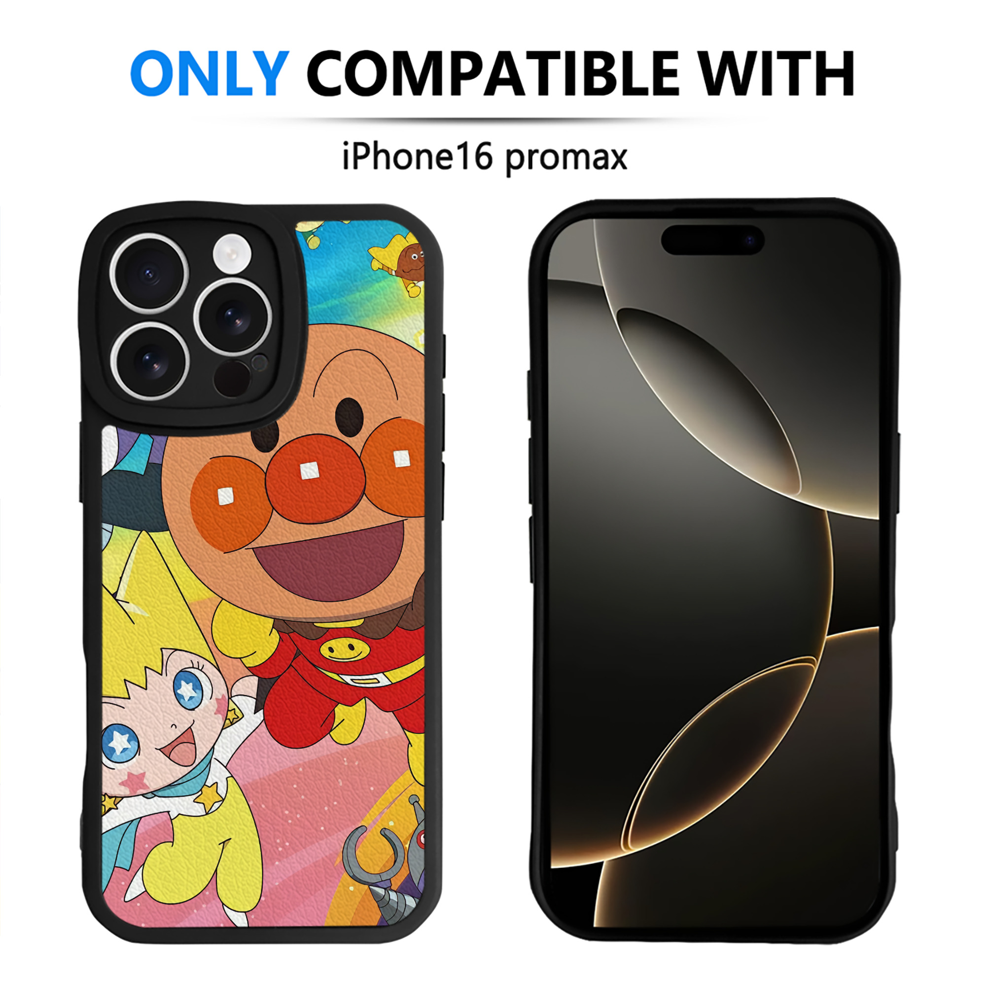 （画像用） アンパンマン Anpanman 【iPhone 16シリーズ対応】シリコンスマホケース（レザー調） 材質：シリコン